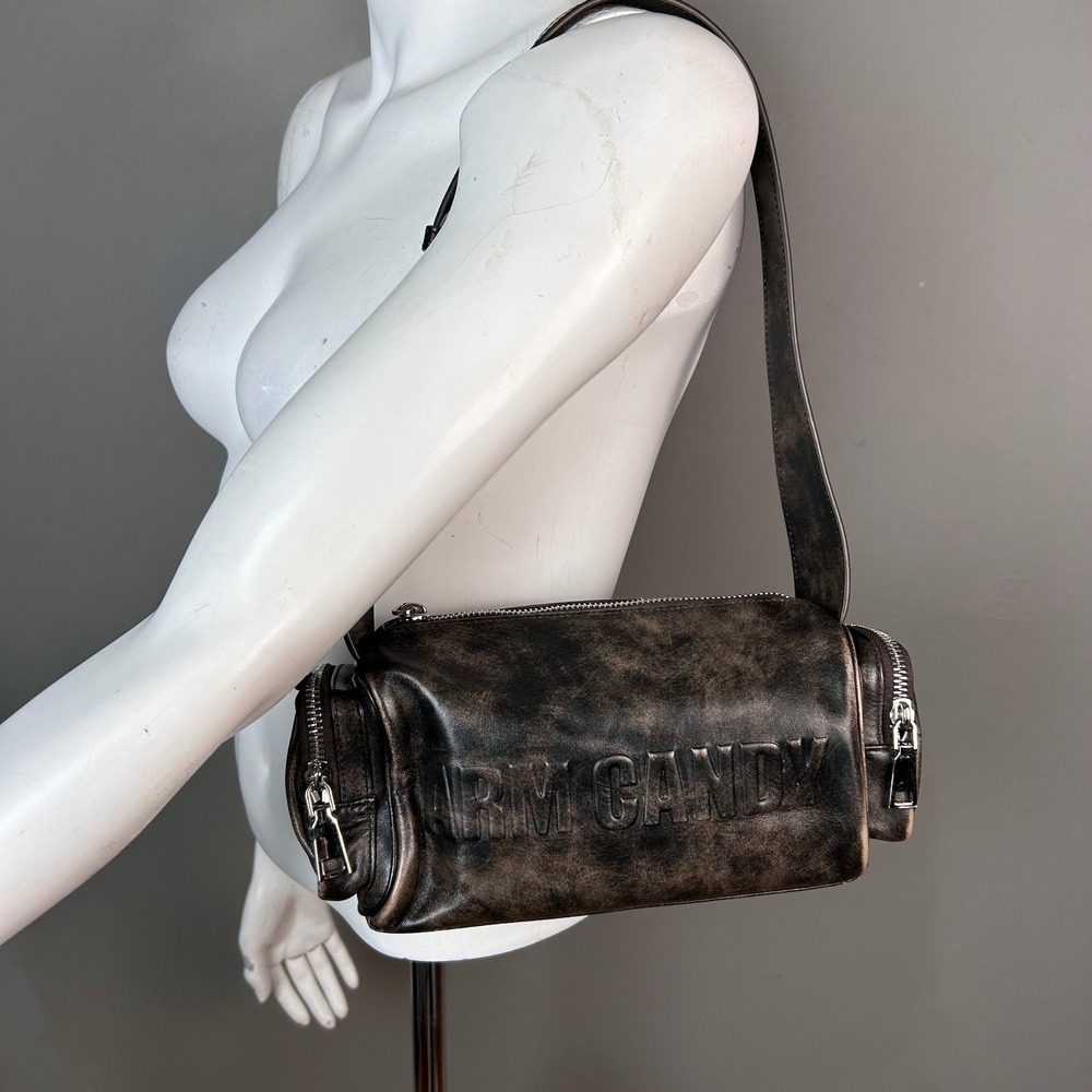 Free People Arm Candy Mini Barrel Bag Leather Distressed Shoulder Streetwear